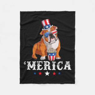 Manta Polar Hombres De bulldog Mujeres Usa Bandera Estadounide