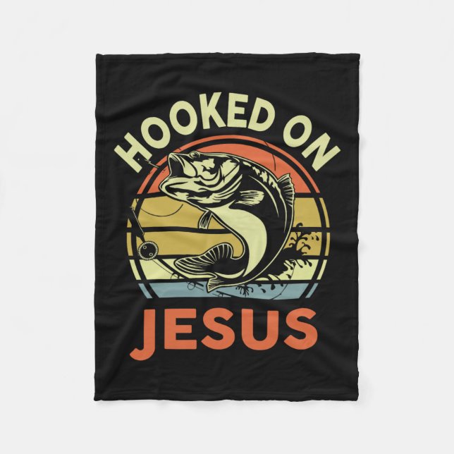 Manta Polar Hombres Enganchados A Jesús Cristiano Pescador Gra (Anverso)