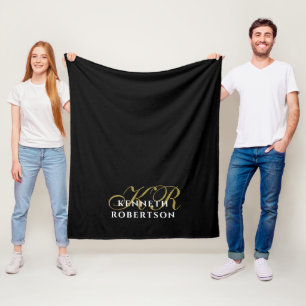 Manta Polar Hombres minimalistas elegantes negro oro blanco Mo