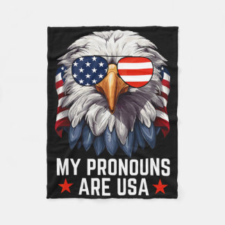 Manta Polar Hombres Mis Pronouns Son Eagle Funny 4 De Julio A