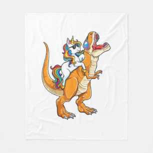 Manta Polar Hombres Mujeres T rex Montando Unicornio Dinosauri