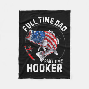 Manta Polar Hombres Pescando Bandera Americana Vintage a tiemp