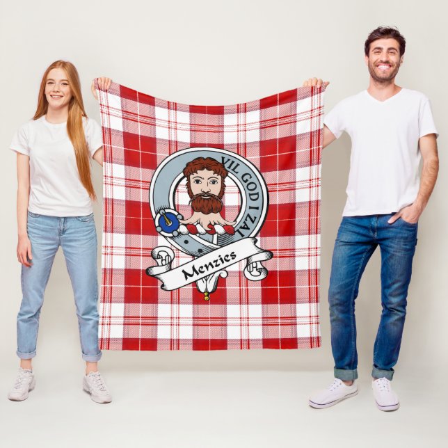 Manta Polar HombresZies Insignia de Clan Rojo Tartan Plaid (In situ)