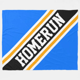 Manta Polar HOMERUN Azul Brillante Naranja Negro Rayas de Carr