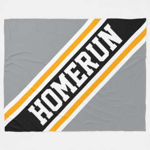 Manta Polar HOMERUN Deportivo Gris Naranja Negro Blanco Rayas