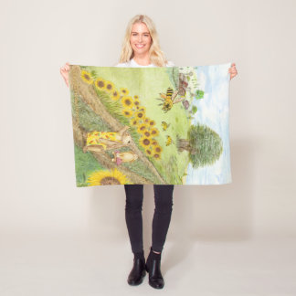 Manta Polar Honey Bunny Se Encuentra Con Las Abejas De La Miel