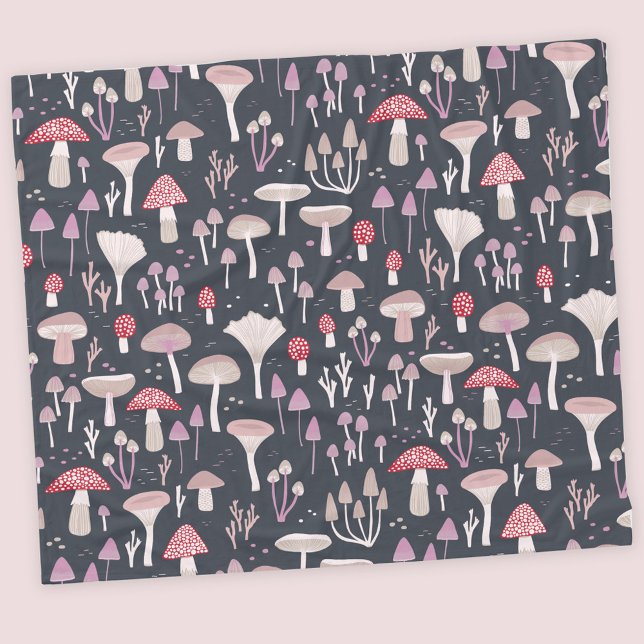 Manta Polar Hongos Toadstool Mushroom (Mushroom toadstool and fungi fleece blanket)