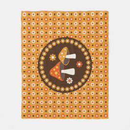 Manta Polar Hongos y flores dulces retro