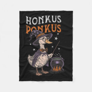 Manta Polar Honkus Ponkus Funny Halloween Bruja Pato Perro