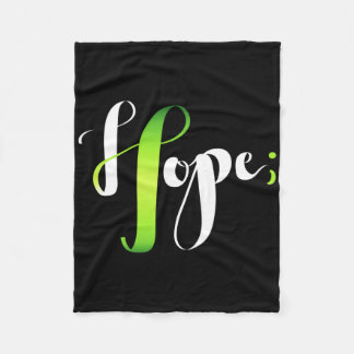 Manta Polar Hope Green Ribbon Semicolon - Awaren Salud Mental