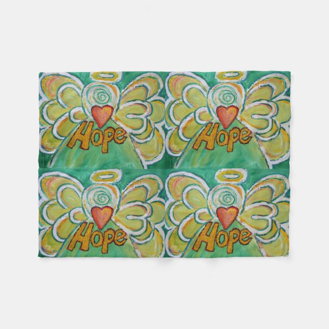 Manta Polar Hope Guardian Angel Personalizado de arte Fleece B (Frente (Horizontal))