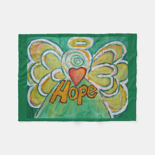 Manta Polar Hope Guardian Angel Personalizado de arte Fleece B (Frente (Horizontal))