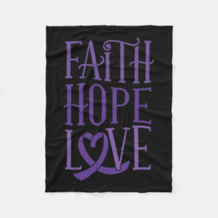 Manta Polar Hope Love - Fibromialgia Awareness Support Purple
