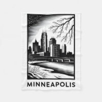 Horizonte de Minneapolis en negro y blanco estilo