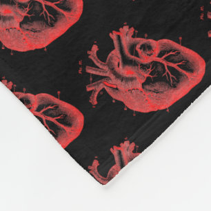 Manta Polar Horror anatómico de los corazones rojo negro blan