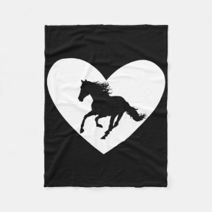 Manta Polar Horse Heart Silhouette Valeta Ecuestre de Caballo