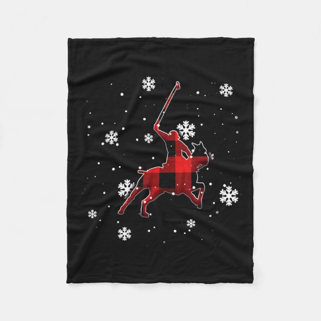 Manta Polar Horse Lo Plaid Christmas  (Anverso)