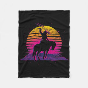 Manta Polar Horseck Country Riendo Vaporwave Cow