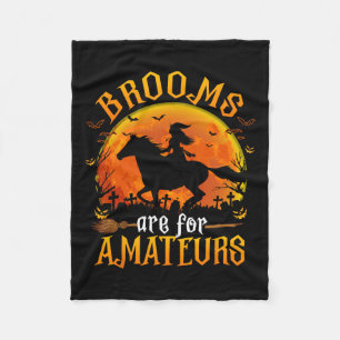 Manta Polar Horses Witch Halloween Funny Brooms Son Para Amate