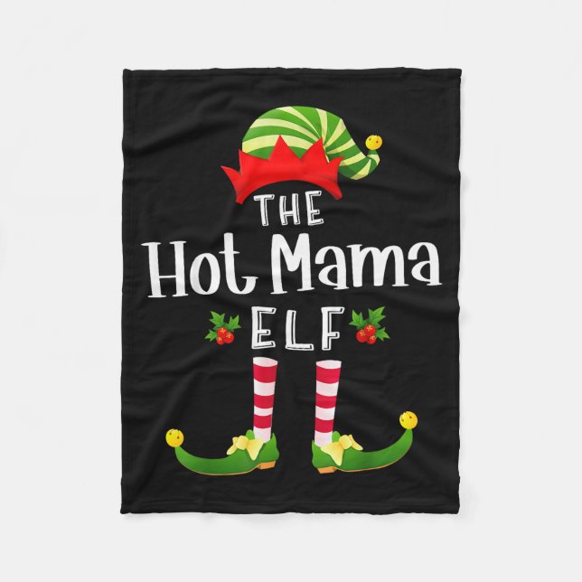 Manta Polar Hot Mama Christmas Elf Matching Pajama X-mas Party (Anverso)