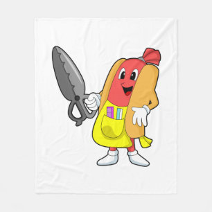 Manta Polar Hotdog como peluquero con tijeras