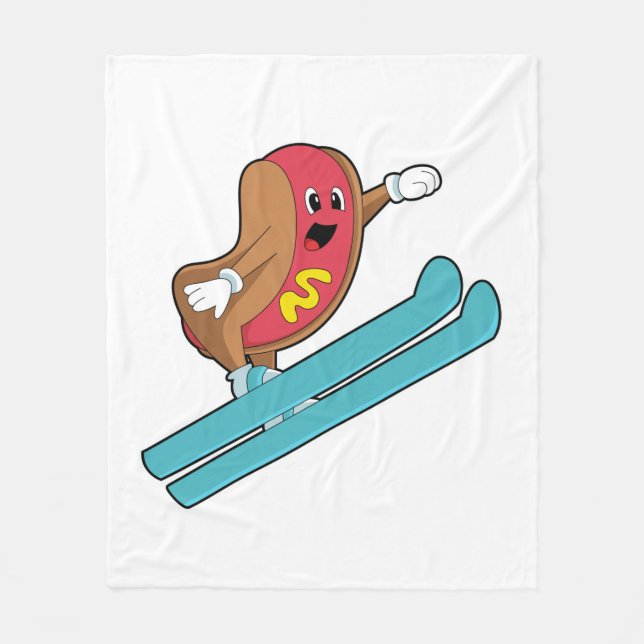 Manta Polar Hotdog como saltador de esquí con Ski.PNG (Anverso)