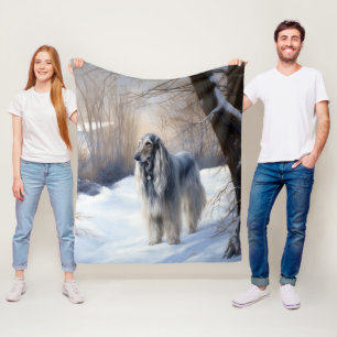 Manta Polar Hound afgano deja que nieve Navidades