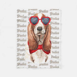 Manta Polar Hound Basset enamorado del nombre del perro