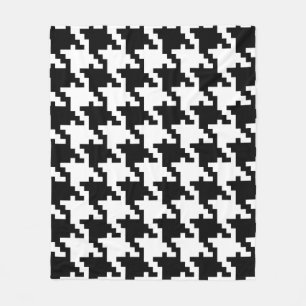 Manta Polar Houndstooth blanco y negro