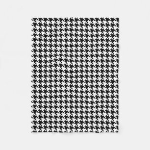 Manta Polar Houndstooth blanco y negro