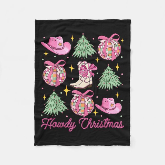 Manta Polar Howdy Cowboy Navidades Western Country Coquette Di (Anverso)
