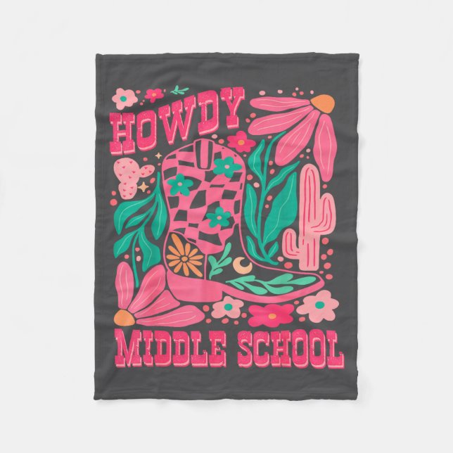 Manta Polar Howdy Middle School Western Girl Country Rodeo Nk  (Anverso)