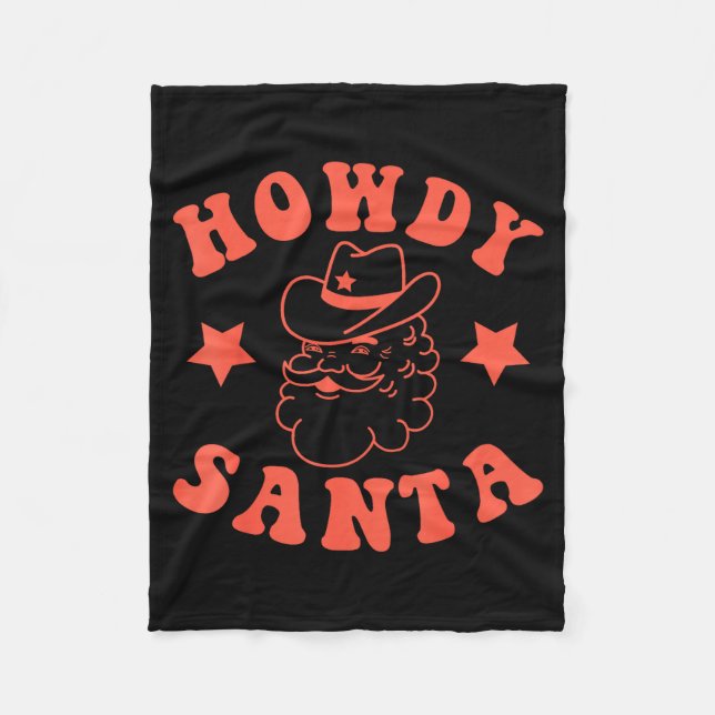 Manta Polar Howdy Santa Claus Retro Groovy Cowboy Western Chri (Anverso)