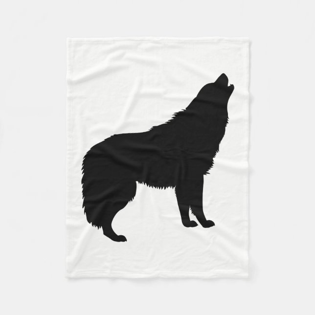 Manta Polar Howling Wolf Silhouette (Anverso)