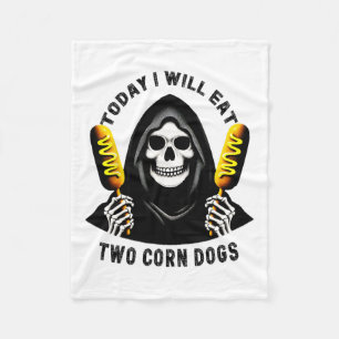 Manta Polar Hoy Me Comeré Dos Perros De Maíz Esqueleto Meme De