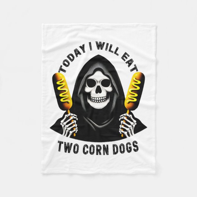 Manta Polar Hoy Me Comeré Dos Perros De Maíz Esqueleto Meme De (Anverso)