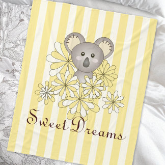 Manta Polar Huella Amarilla Cute Bebé Koala Bear Niños