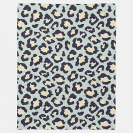 Manta Polar Huella de leopardo verde y blanco