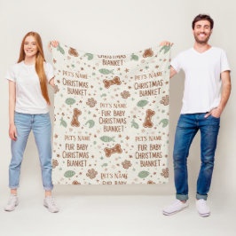 Manta Polar Huella de Navidad personalizada de Fur Baby