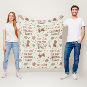 Manta Polar Huella de Navidad personalizada de Fur Baby