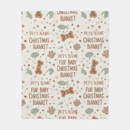 Manta Polar Huella de Navidad personalizada de Fur Baby