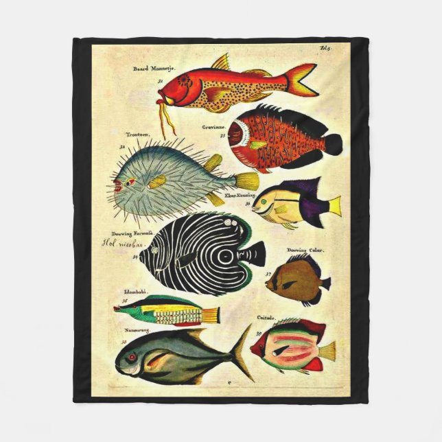 Manta Polar huella de pescado antiguo (Anverso)