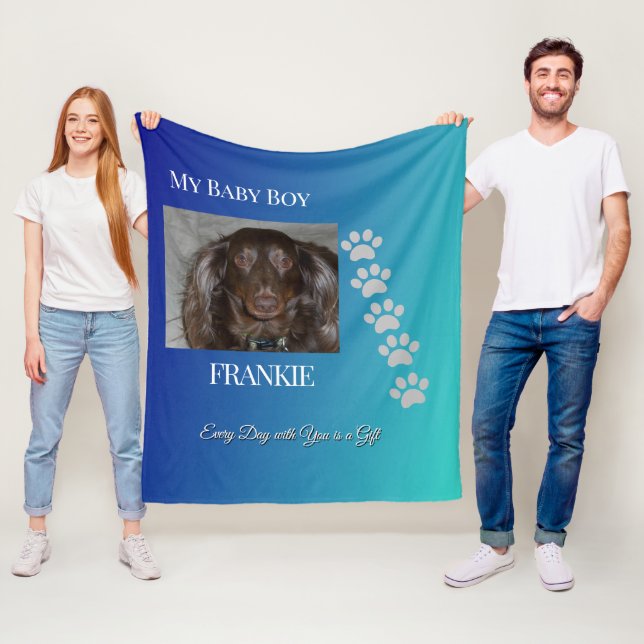 Manta Polar Huellas de patas azul verdoso de la Marina Homenaj (In situ)