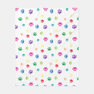 Manta Polar Huellas de patas de animales coloridos