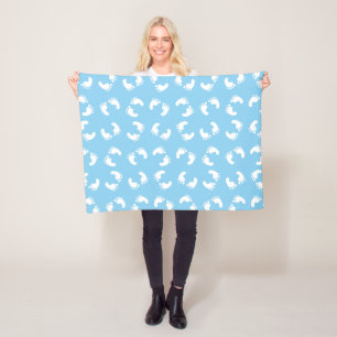 Manta Polar Huellas para bebés, pies para bebés, pasos, azul, 
