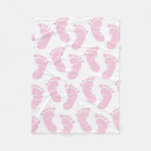 Manta Polar Huellas rosadas suaves hermosas del bebé