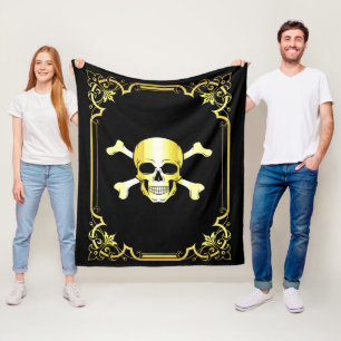 Manta Polar Hueso de calavera/Jolly Roger/Pirate/oro/fuelle ne