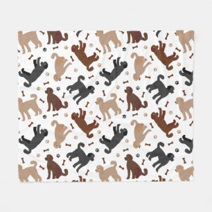 Manta Polar Huesos y patas de labradoodle