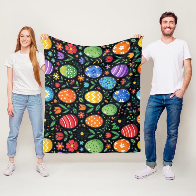Manta Polar Huevos de Pascua y Flores Arcoíris (In situ)