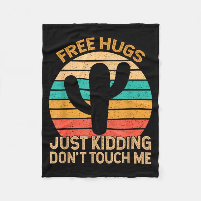 Manta Polar Hugs Just Kidding Don't Touch Me Cactus Humor Hugg (Anverso)